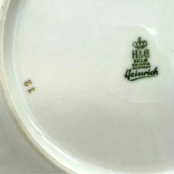 BLOSSOMTIME Pink Flower Branch White Salad Plate by Heinrich Bavaria Selb H&C - Picture 4 of 4